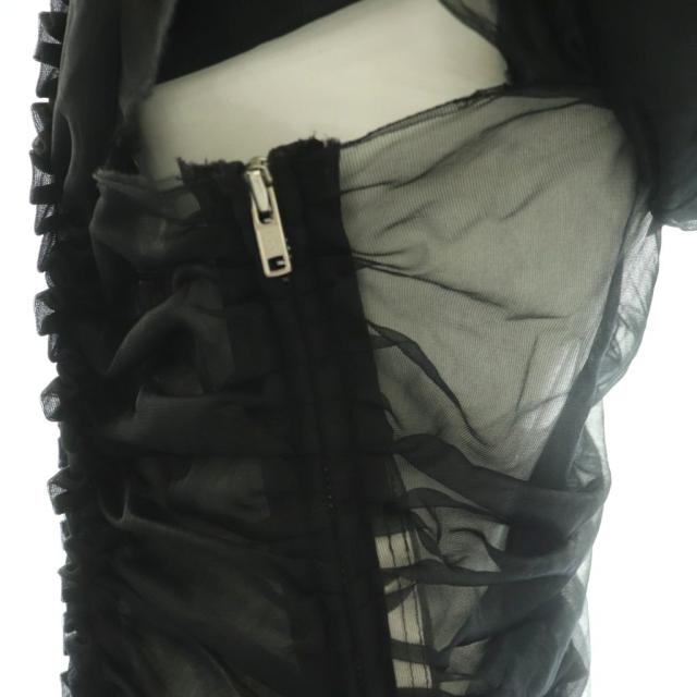 【中古】コムデギャルソン COMME des GARCONS AD2005 ギャザー シースルーワンピース 半袖 ロング S 黒_5
