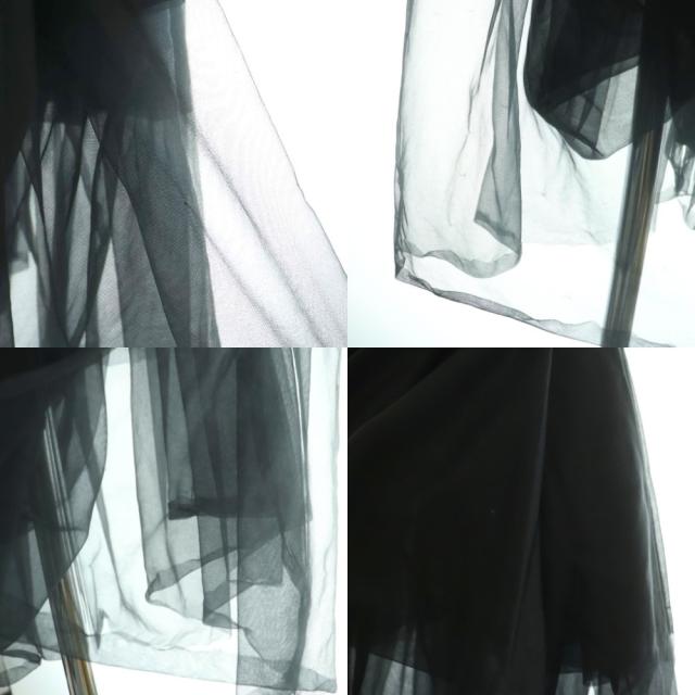 【中古】コムデギャルソン COMME des GARCONS AD2005 ギャザー シースルーワンピース 半袖 ロング S 黒_7