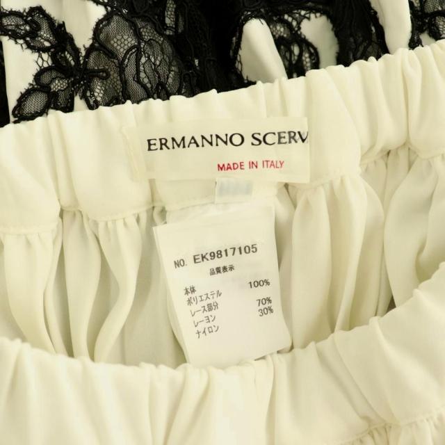 【中古】エルマンノ シェルヴィーノ ERMANNO SCERVINO レースプリーツロングスカートフレア 38 象牙色 /HS