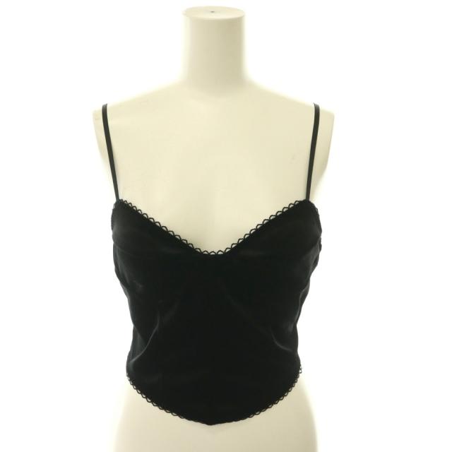 【中古】未当てはめる品 フェティコ FETICO VELOUR CORSET CAMI トップス キャミソール クロップド 天鵞絨 1 黒いこと /CX
