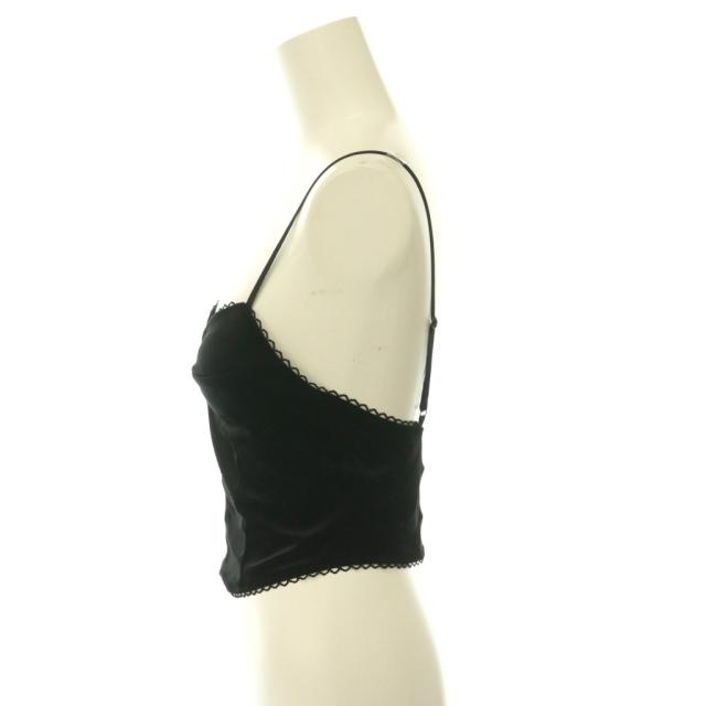 【中古】未当てはめる品 フェティコ FETICO VELOUR CORSET CAMI トップス キャミソール クロップド 天鵞絨 1 黒いこと /CX
