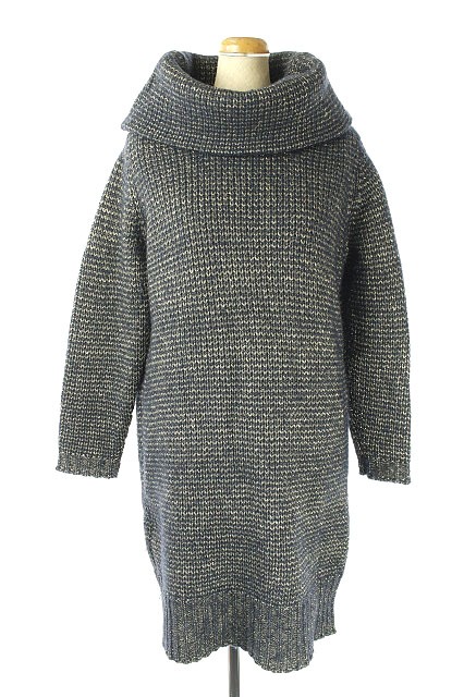 中古 ルーニィ Lounie ニットワンピース オフタートル ひざ丈 長袖 F 紺 ゴールド Kn Osw レディースの通販はau Pay マーケット ブランド古着のベクトル