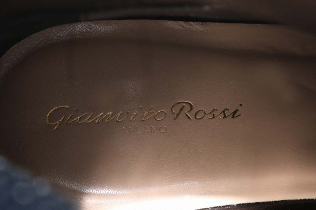 【中古】ジャンヴィトロッシ Gianvito Rossi MARTIS 20 コンバット レザーブーツ ショート レースアップ ローヒール 38  黒｜au PAY マーケット