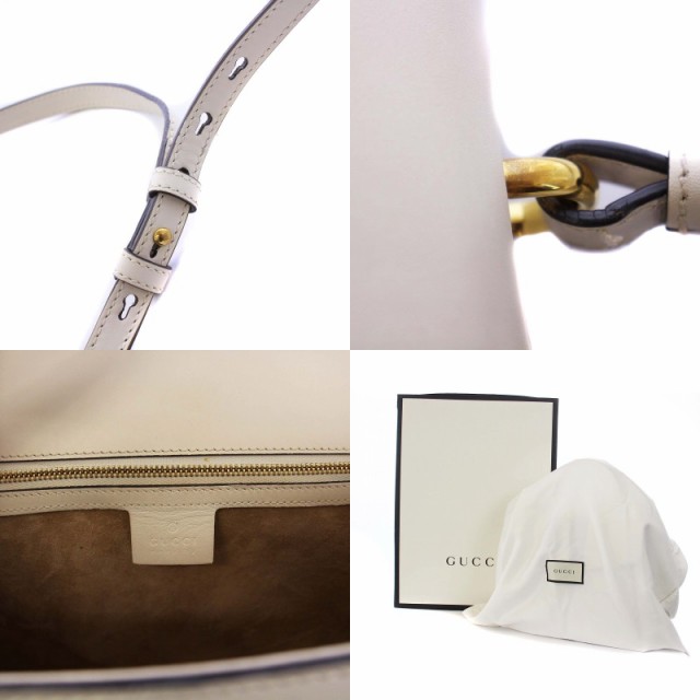 【中古】グッチ GUCCI シルヴィ 2WAY ハンドバッグ ショルダーバッグ ゴールドチェーン レザー オフホワイト 431665