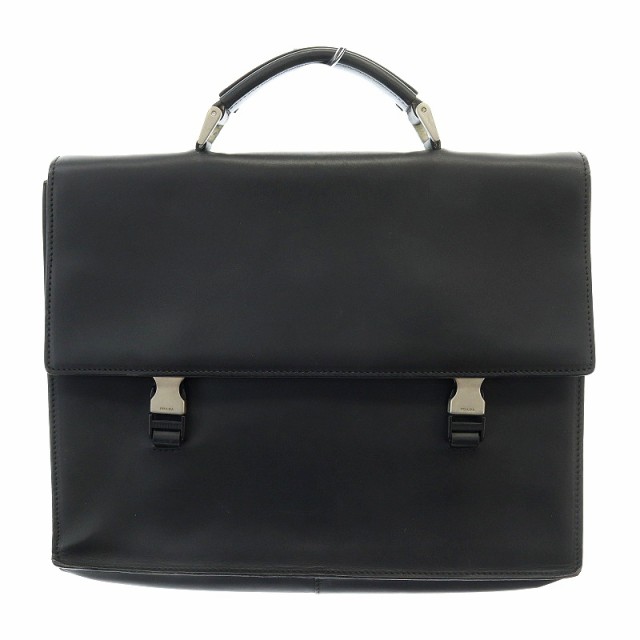 【中古】プラダ PRADA 248 ビジネスバック 書類かばん 黒 ブラック ■MA /SY ■OS ■OH メンズ