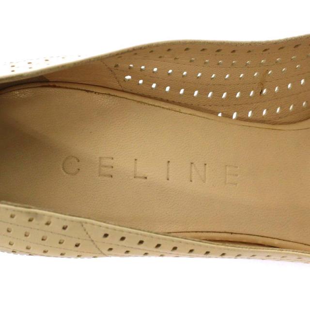 【中古】セリーヌ CELINE パンプス ハイヒール オープントゥ パンチング レザー 38C 25cm ベージュ 中古】セリーヌ CELINE パンプス ハイヒール オープントゥ パンチング