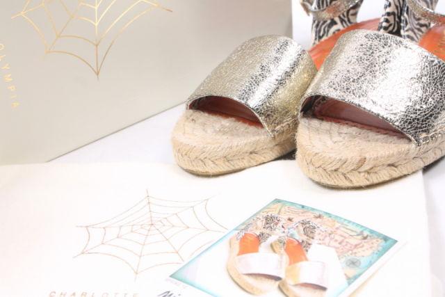 【中古】シャーロットオリンピア Charlotte Olympia サンダル エスパドリーユ ジュート ゼブラ 36 23 シルバー 中古】シャーロットオリンピア Charlotte Olympia サンダル