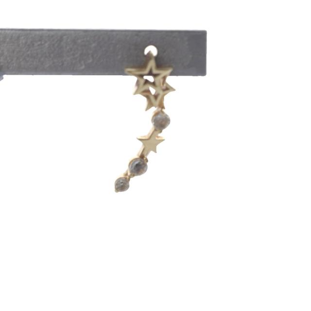 K10ゴールド フープピアス ホワイトトパーズ スタージュエリー ピアス