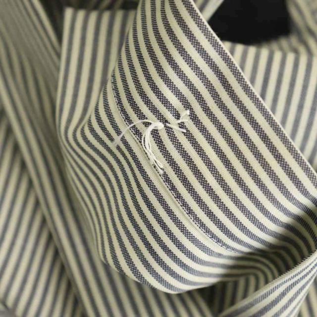 【中古】オーディナリージョイ ORDINARY JOY 23AW REDA Stripe Shirt ストライプシャツ ダークネイビー ホワイト 中古】オーディナリージョイ ORDINARY JOY 23AW REDA Stripe Shirt