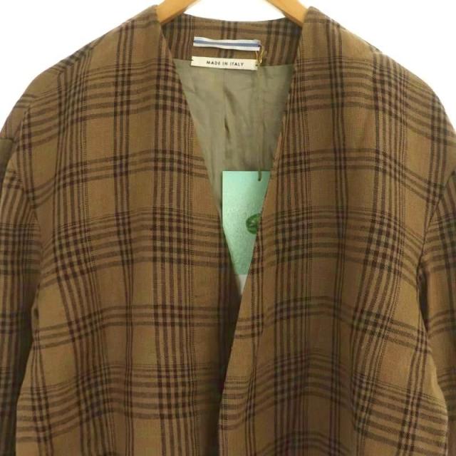 【中古】クリスタセヤ 23SS LINEN COLLARLESS CROPPED JACKET リネン カラーレス クロップド ジャケット ジャケット S_3