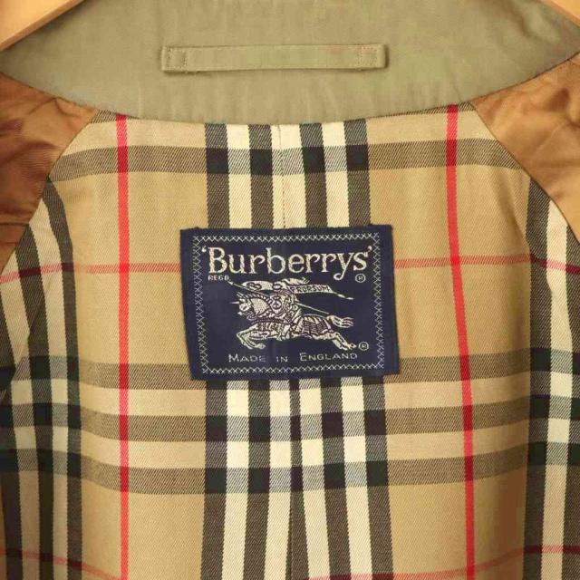 【中古】バーバリーズ Burberrys ベルト付トレンチコート アウター スプリングコート コットン 40 カーキ_5