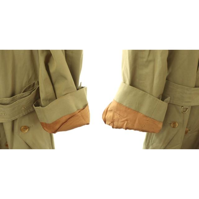 【中古】バーバリーズ Burberrys ベルト付トレンチコート アウター スプリングコート コットン 40 カーキ_8