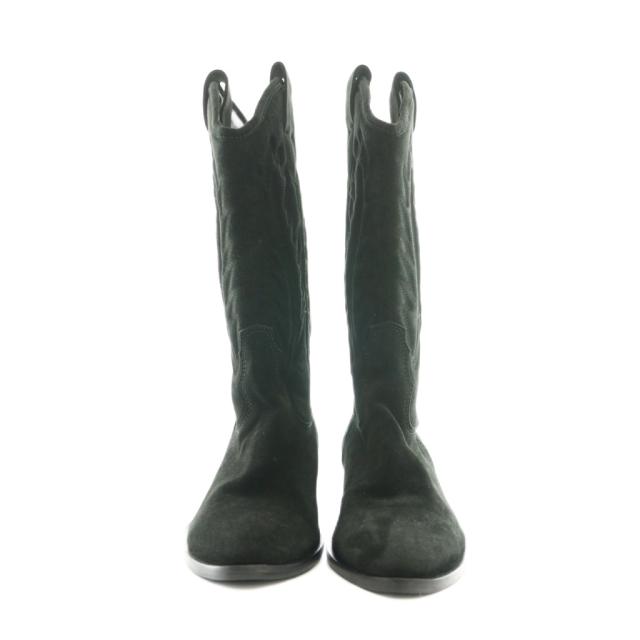 【中古】トラル TORAL ウエスタンブーツ ミドルブーツ スエード 37 黒 ブラック /SS ■OS レディース_5