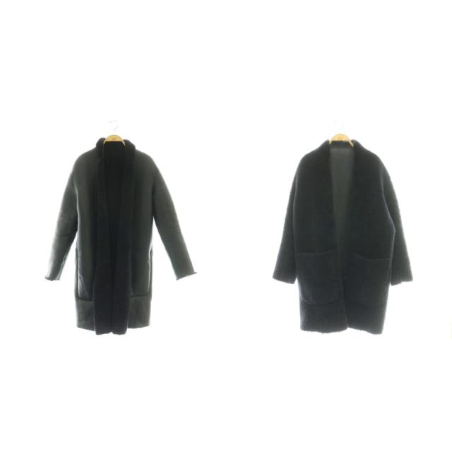 【中古】アストラット ASTRAET ムートンコート リバーシブル アウター ボア 1 ブラック 黒 /CX ■OS レディース