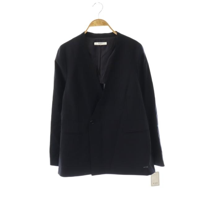 【中古】未使用品 シートーキョー SHE Tokyo Billie ノーカラージャケット 1 濃紺 ネイビー /ES ■OS ■SH