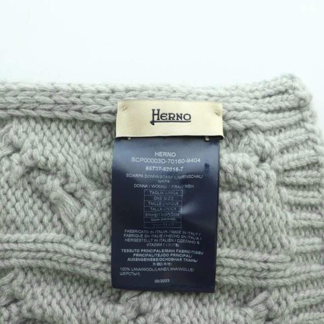 【中古】ヘルノ HERNO ウールケーブルニットマフラー ワンカラー グレー SCP00003D /BB ■SH レディース_5