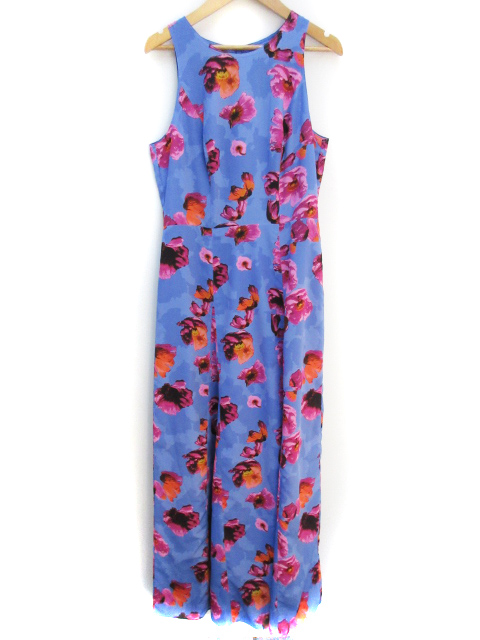 中古 バナナリパブリック ワンピース フレア ロング丈 マキシ丈 ノースリーブ 切替 花柄 0 青 ピンク レディースの通販はau Pay マーケット ブランド古着のベクトル