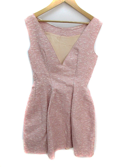 中古 ザラウーマン ワンピース ニット ミニ ノースリーブ ツイード ベアバック S ピンク 白 ホワイト レディースの通販はau Pay マーケット ブランド古着のベクトル