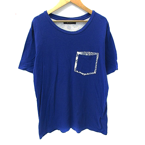 中古 ナノユニバース Tシャツ カットソー ラウンドネック 半袖 切替 ペイズリー柄 L 青 ブルー 白 ホワイト メンズの通販はau Pay マーケット ブランド古着のベクトル