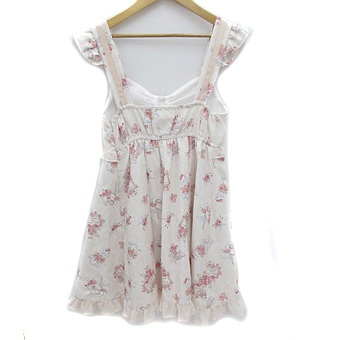 中古 リズリサ ワンピース ブラウス ミニ ノースリーブ 花柄 フリル リボン 0 オフホワイト 赤 レッド レディースの通販はau Pay マーケット ブランド古着のベクトル