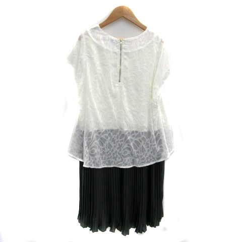 中古 チャオパニック ワンピース プリーツ ノースリーブ シースルー 切替 ひざ丈 総柄 F 白 カーキ レディースの通販はau Pay マーケット ブランド古着のベクトル