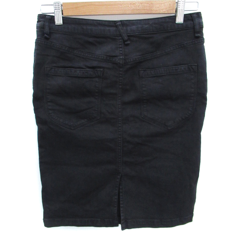 中古 ナノユニバース スカート デニム タイト ひざ丈 ストレッチ素材 スリット 36 黒 ブラック Ff14 レディースの通販はau Pay マーケット ブランド古着のベクトル