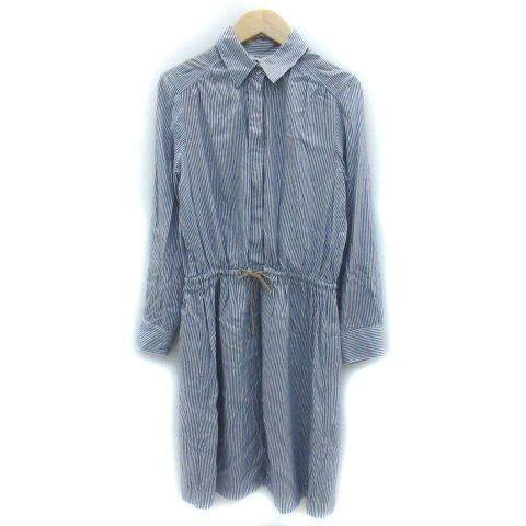 中古 ナチュラルビューティーベーシック ワンピース シャツ ひざ丈 ストライプ柄 S ブルー 白 ホワイト レディースの通販はau Pay マーケット ブランド古着のベクトル