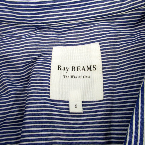 中古 レイビームス ワンピース シャツ ノースリーブ ひざ丈 ストライプ柄 リボン付き 0 ブルー 青 レディースの通販はau Pay マーケット ブランド古着のベクトル