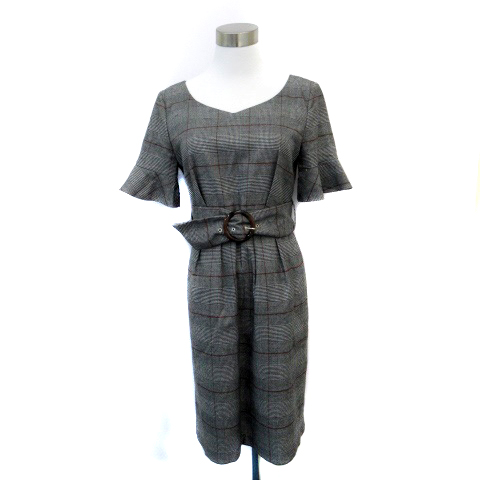 中古 ジルバイジルスチュアート ワンピース Vネック 半袖 ひざ丈 グレンチェック柄 M グレー ブラウン レディースの通販はau Pay マーケット ブランド古着のベクトル
