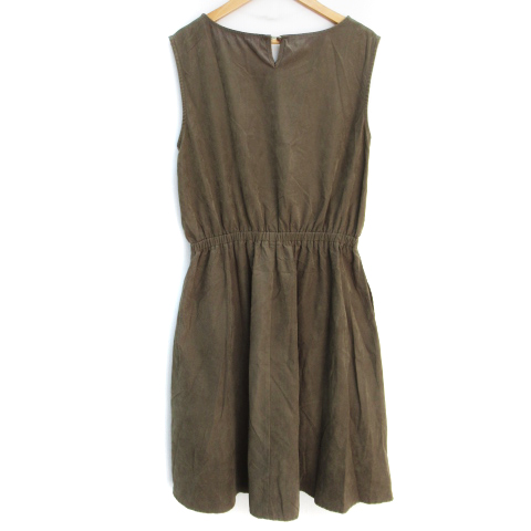 中古 ビス Vis ワンピース フレア ミモレ丈 ノースリーブ Vネック スエード調 切替 無地 F カーキ Ff5 レディースの通販はau Pay マーケット ブランド古着のベクトル
