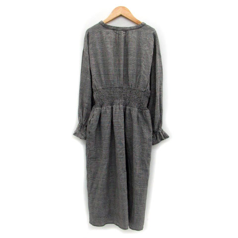 中古 ナイスクラップ Nice Claup ワンピース 長袖 ロング丈 Vネック グレンチェック柄 リボン F グレー レディースの通販はau Pay マーケット ブランド古着のベクトル