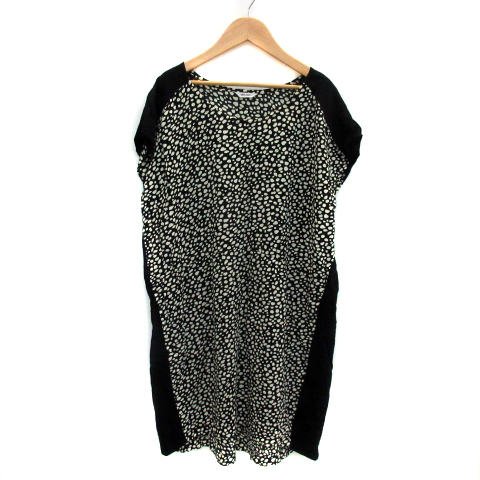 中古 ニコアンド ワンピース ミニ丈 半袖 ラウンドネック ランダムドット柄 黒 ブラック 白 ホワイト レディースの通販はau Pay マーケット ブランド古着のベクトル