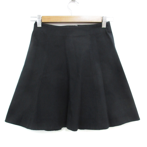 中古】セオリー theory フレアスカート ひざ丈 無地 00 黒 ブラック  