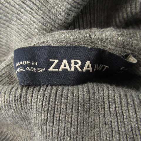 中古】ザラ ZARA ニット セーター 長袖 タートルネック 無地 M グレー