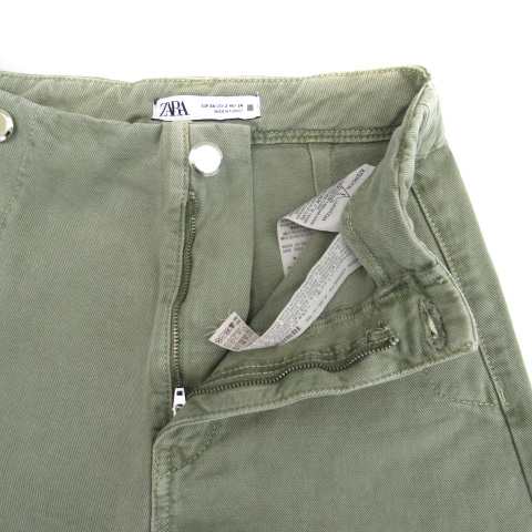 中古】ザラ ZARA デニムパンツ ジーンズワイドパンツ アンクル丈
