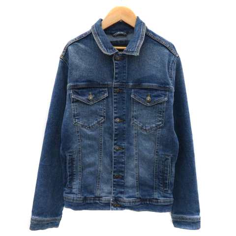 中古】ザラ ZARA デニムジャケット Gジャン ジージャン ミドル丈 無地