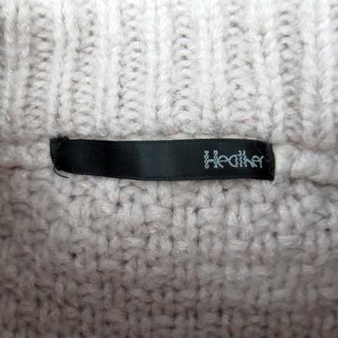 【中古】ヘザー Heather ニットワンピース ミニ丈 長袖 オフネック シャギー 切替 ケーブル編み F ピンク レディース｜au PAY  マーケット