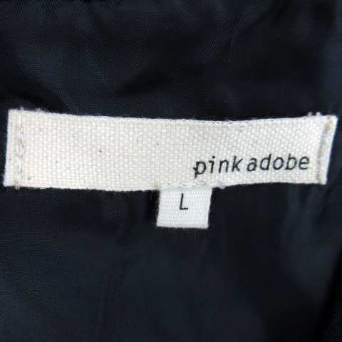 中古】ピンクアドベ pink adobe ワンピース ひざ丈 長袖 ラウンド