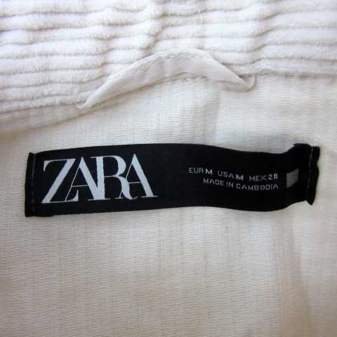 中古】ザラ ZARA コーデュロイジャケット ステンカラー ミドル丈