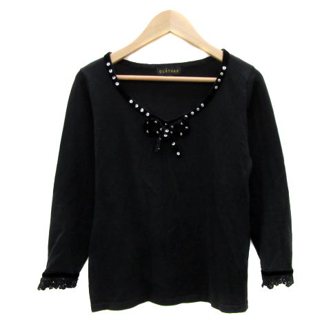 中古】クレイサス CLATHAS ニット カットソー 七分袖 ラウンドネック  