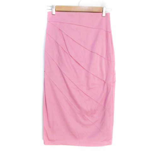 【中古】未使用品 ノーベスパジオ NOVESPAZIO タイトスカート ロング丈 無地 38 M ピンク /FF45 レディース