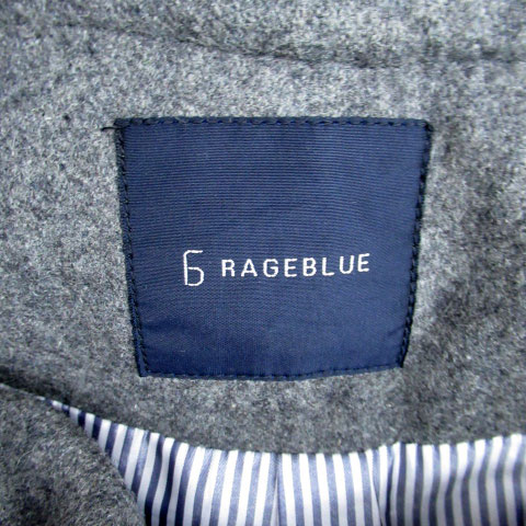 【中古】レイジブルー RAGEBLUE ダッフルコート ショート丈 ウール L グレー /SM42 メンズ ダッフルコート