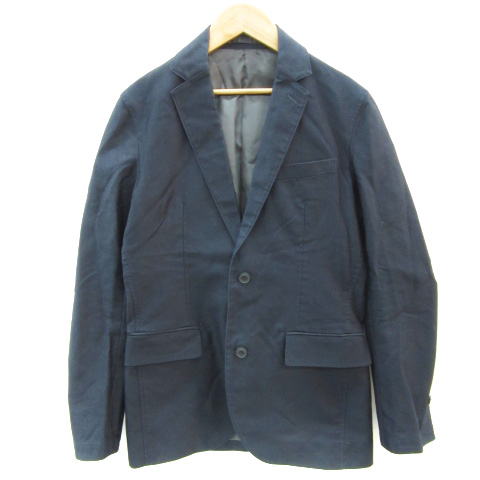 【中古】エムケーミッシェルクランオム MK MICHEL KLEIN HOMME テーラードジャケット ミドル丈 総裏地 46 紺 メンズ