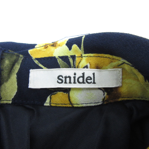 中古】スナイデル SNIDEL ワンピース ミニ丈 ノースリーブ 花柄 0 紺