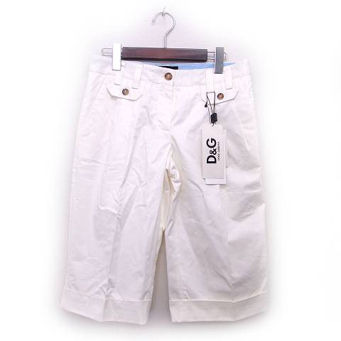 【中古】ディー&ジー ドルガバ D&G タグ付き 国内正規 スラックス ハーフ パンツ ショート 白 36 /C レディース|au PAY マーケット