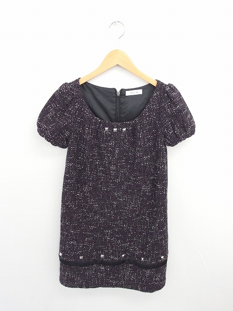 中古 ルゥデルゥ Rew De Rew ワンピース チュニック スタッズ ウール バックファスナー 半袖 38 紫 黒 パープル ブラックの通販はau Pay マーケット ブランド古着のベクトル