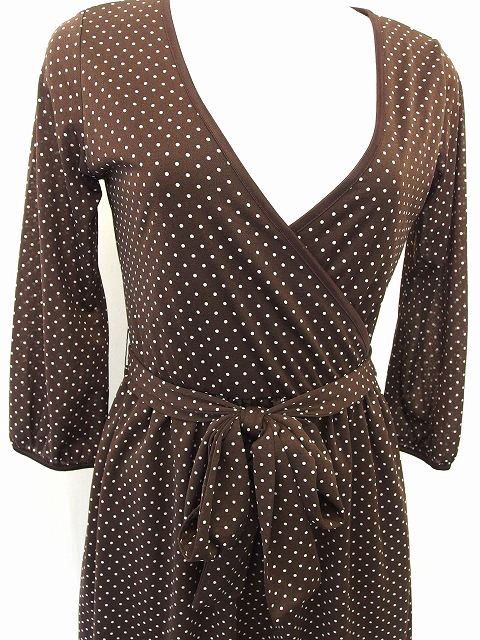 中古 エニィファム Anyfam ワンピース スカート カシュクール 7分袖 ドット 2 ブラウン 茶 Ut8 レディースの通販はau Pay マーケット ブランド古着のベクトル