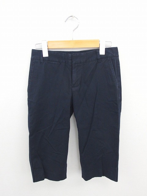 【中古】ギャップ GAP パンツ ハーフ ショート ひざ丈 無地 シンプル 綿 コットン 00 紺 ネイビー /TT11 レディース|au PAY マーケット