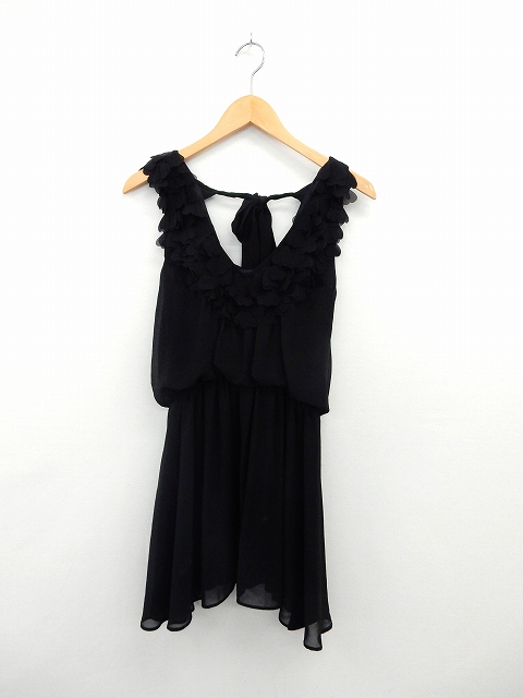 中古 リミットレスラグジュアリー Limitless Luxury ワンピース ミニ フレア ノースリーブバックリボン ウエストゴム 36 黒の通販はau Pay マーケット ブランド古着のベクトル