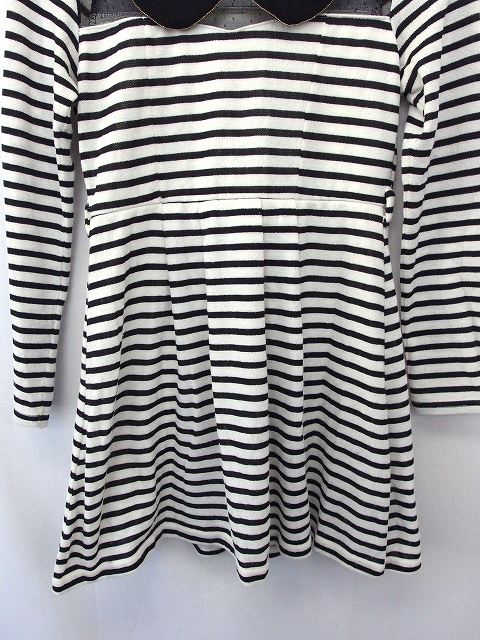 中古 セシルマクビー Cecil Mcbee ワンピース スカート ボーダー 長袖 シースルー 襟 M ホワイト ブラック 白 黒の通販はau Pay マーケット ブランド古着のベクトル